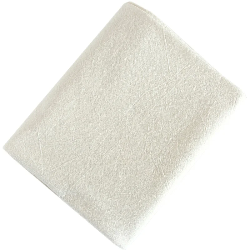 woven white fabric roll garment monks cloth fabric textured 100% cotton stone washed crinkle plain cotton fabric