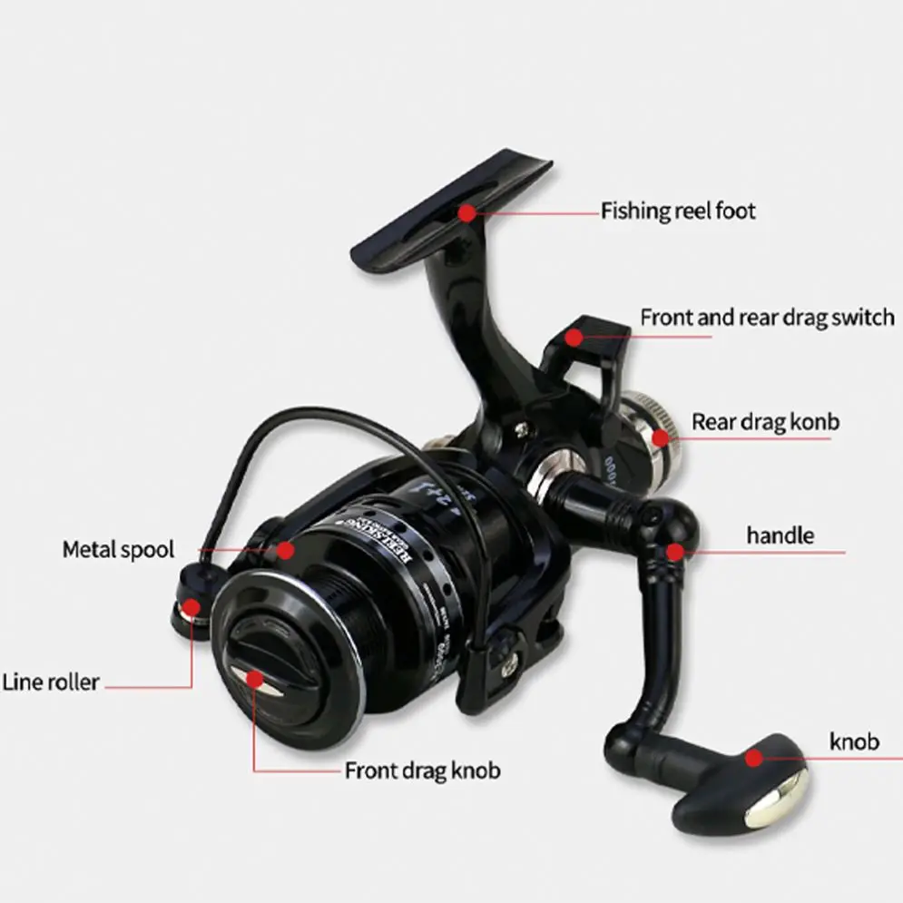 10 kg Max Drag Metal Spool Fishing Reel 5.2:1 Gear Ratio 3000/6000 Series Carp fishing reel & Reservoir Spinning Reels