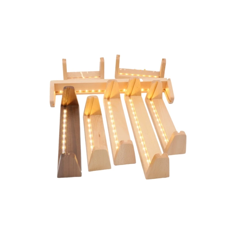 DIY Lighting 3D Led Night Light Erasable Clear Blank Acrylic Board with Wood Stand Holder Wooden Lamp Base