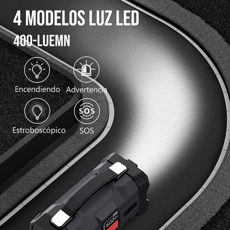 Portable 12V Emergency Tyre Inflator Car Starter 24800Mah Outdoor Equipment Car Jump Starter With Air Compressor