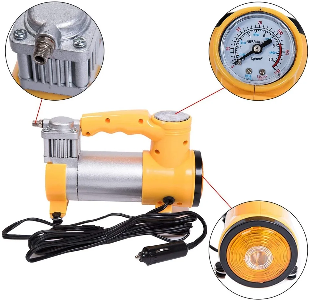 DC12V 2T/3.0T(6600 lbs) Electric Scissor Jack and Electric Impact Wrench and Inflator Pump 3-in-1 Car Repair Tool Kit