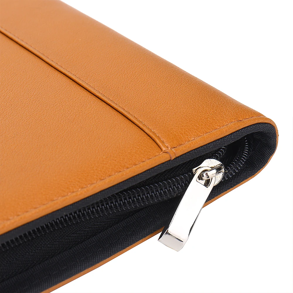 a4 Conference Document Bags Zippered Pad folios File Folder With Handle