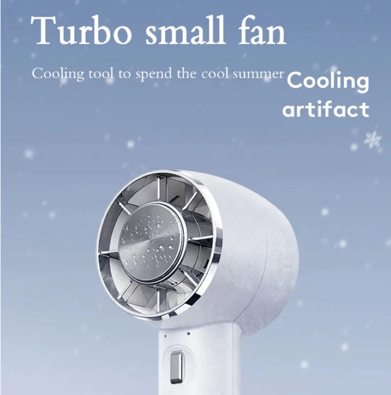 New Cold Compress Small Fan Turbo Charging Outdoor Ice Cooling Usb Rechargeable Mini Portable Handheld Fan
