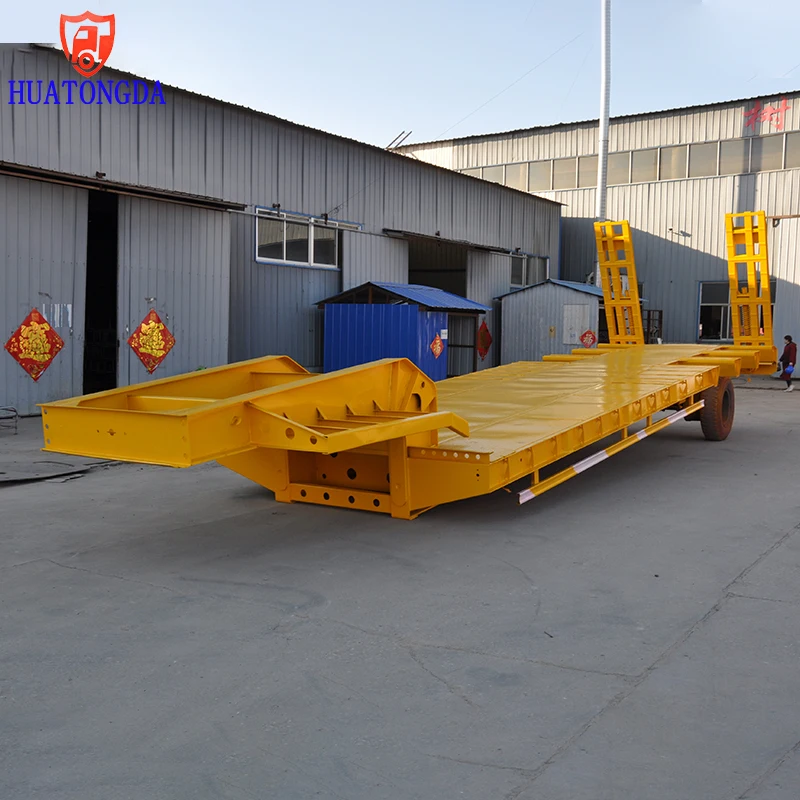 heavy duty equipment trailer low price china low bed truck tri-axle detachable low bed semi trailer