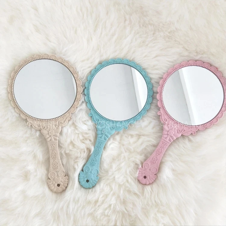 Wholesale Gold Silver Black Oval Retro Hand Mirror Cosmetic Mirrors High Quality Vintage HandHeld Makeup Mirror For Women