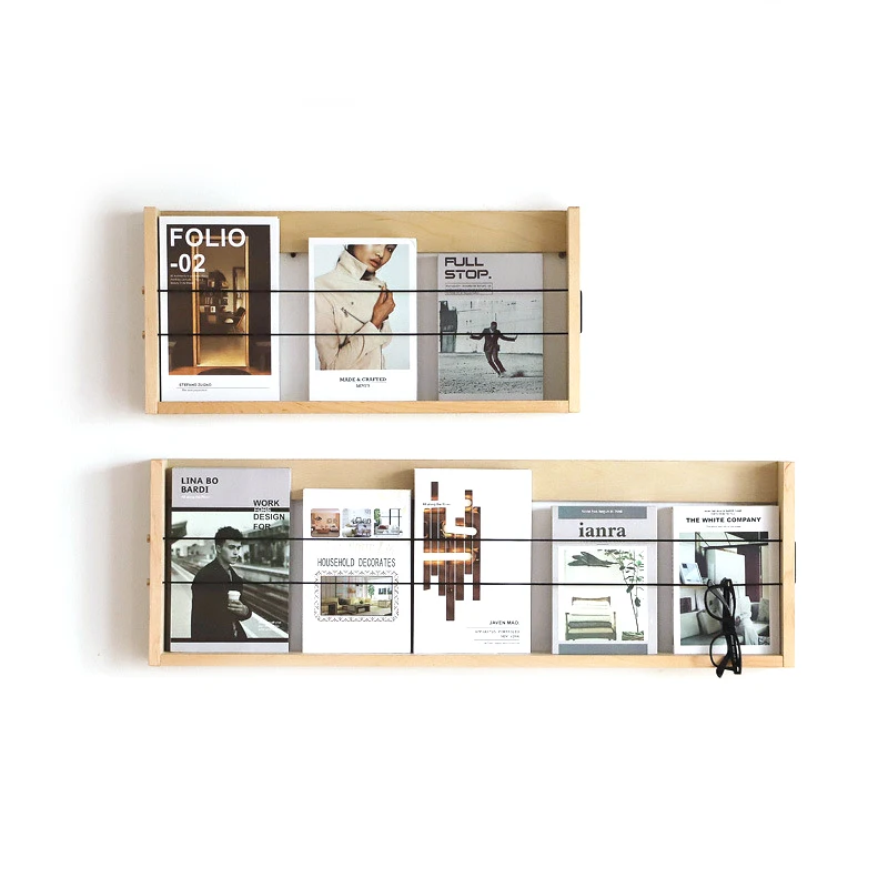 Wall Mounted Magazine Storage Rack Wooden Home Books Holder Bathroom Bookshelf  Storage holders & racks Home Decor