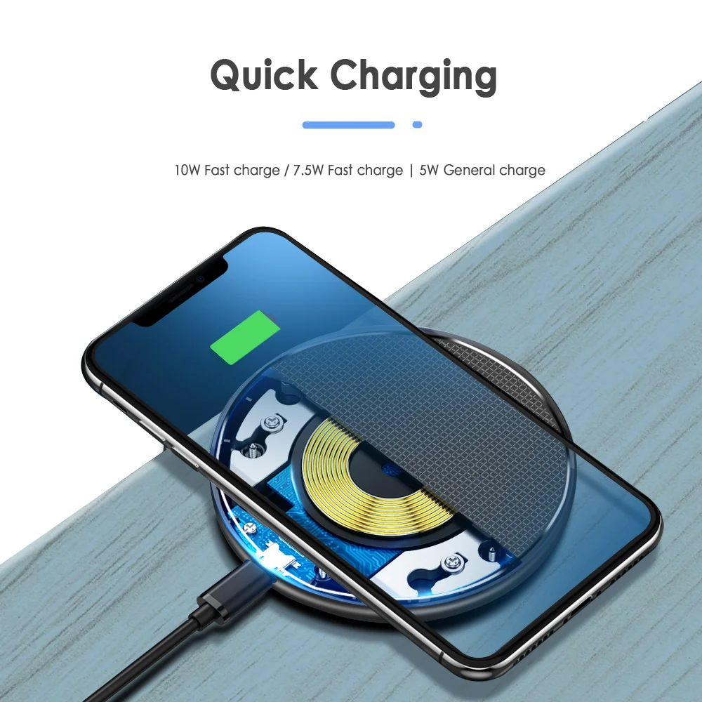  Беспроводное зарядное устройство Qi 18 Вт приемник для iPhone Xs Max X 8 Plus быстрая зарядка Samsung Note 9 S10 sans