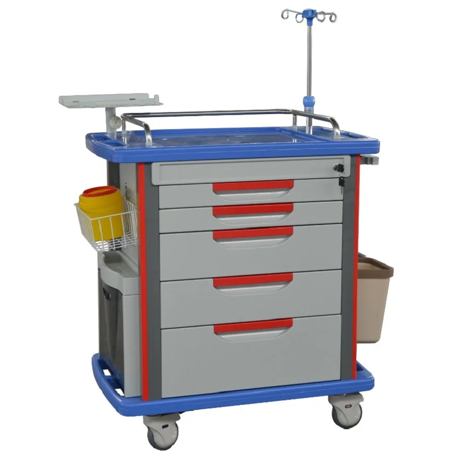 Dark Blue Luxury Emergency Cart For Emergency Room