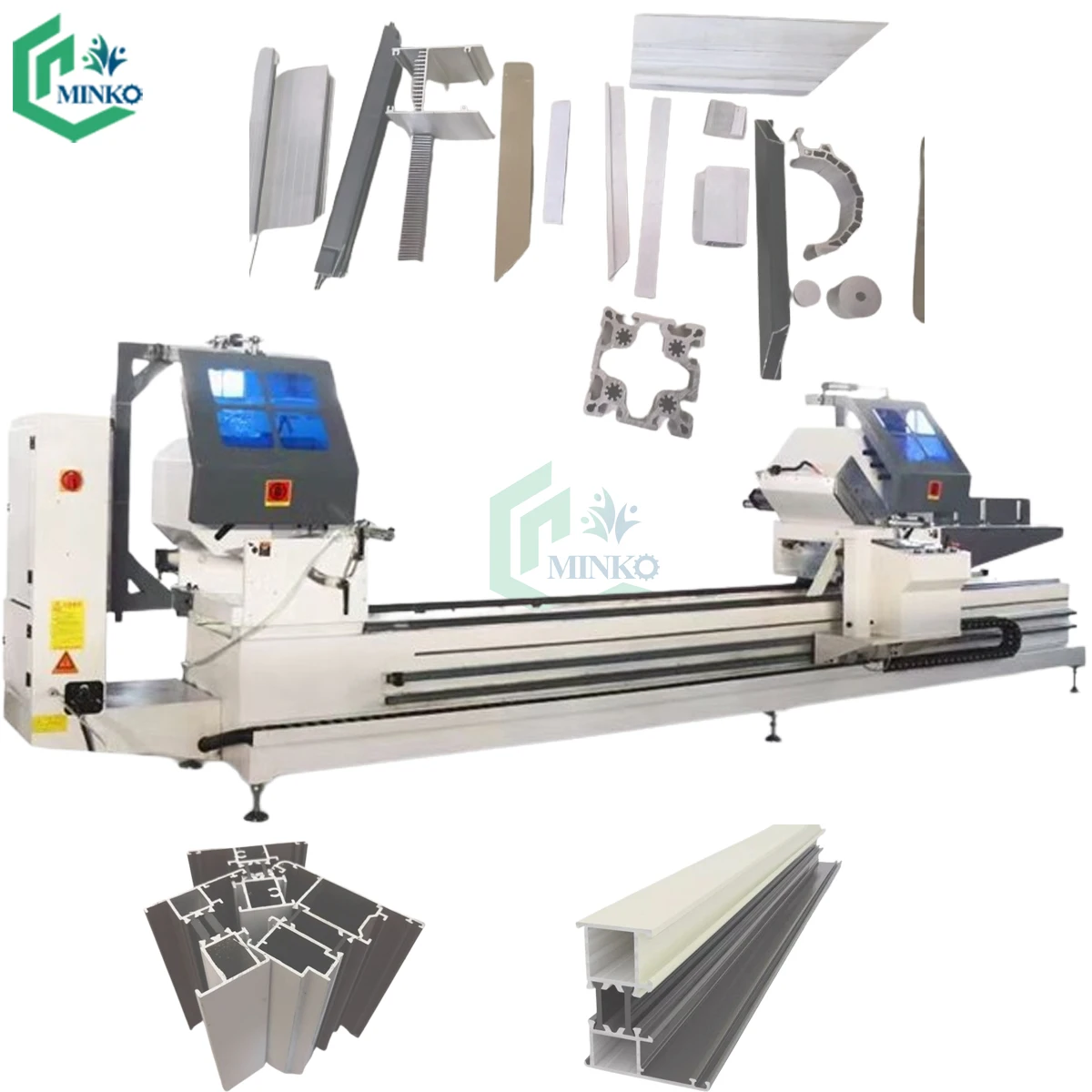 Automatic aluminum PVC profile CNC cutting center upvc window making machine 45 and 90 degree aluminum cutting machine