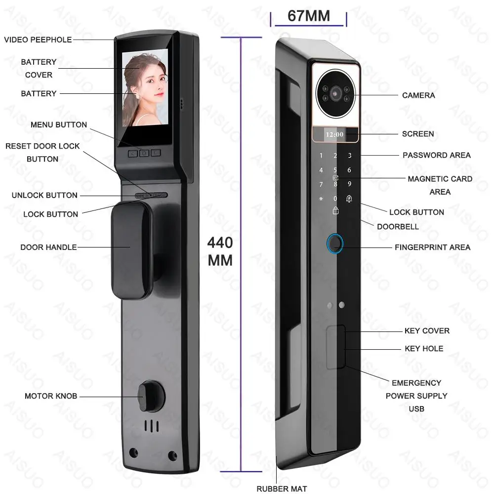 Wifi APP Keyless Entry Door Smart Lock Digital Door Lock with Camera Smart Lock