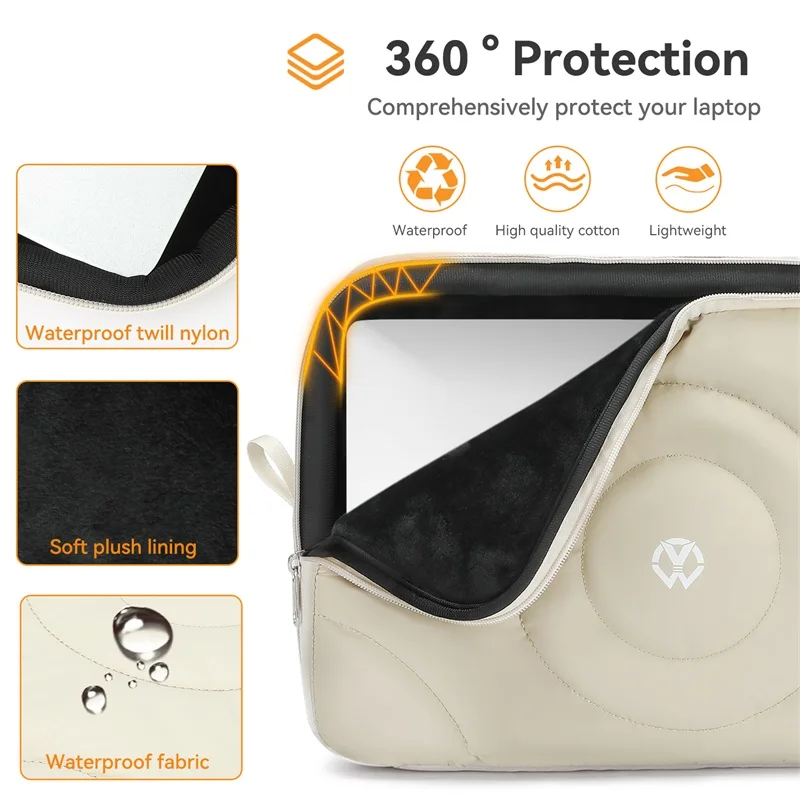 Custom 13 14 15 16 Inch Waterproof Laptop Cover Bag Lightweight Portable Quilted Puffer Laptop Sleeve Pouch
