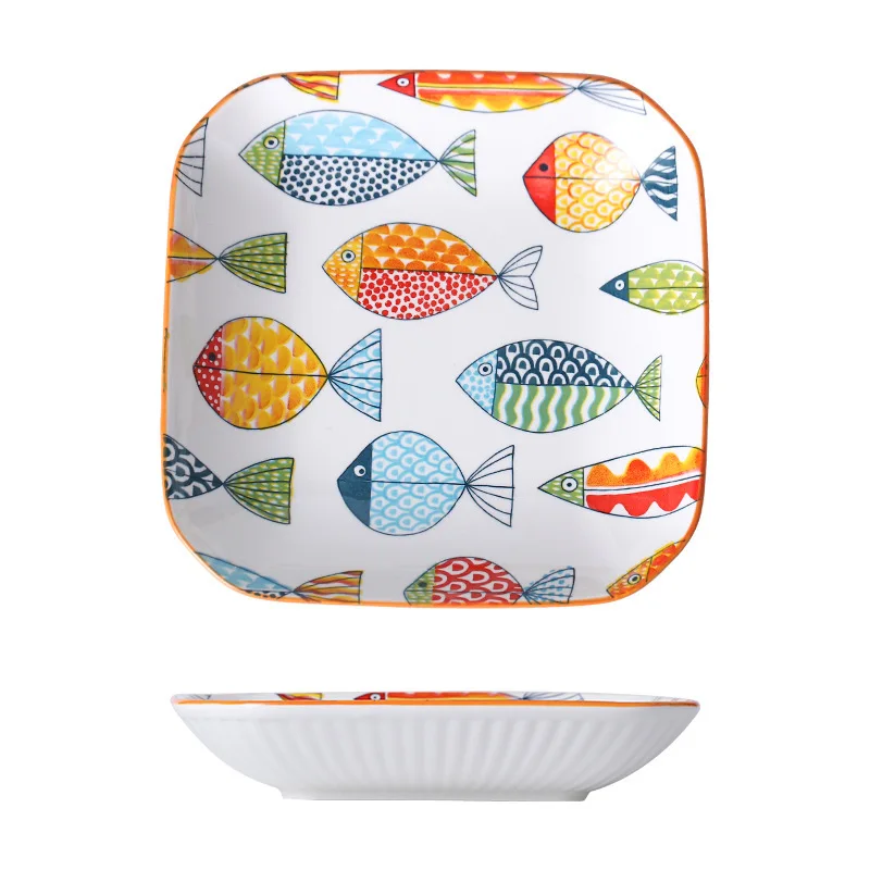 Flower Shape White Porcelain Food Dish Small Soy Sauce Dipping Round Shaped Ceramic Dish With Chopstick Holders