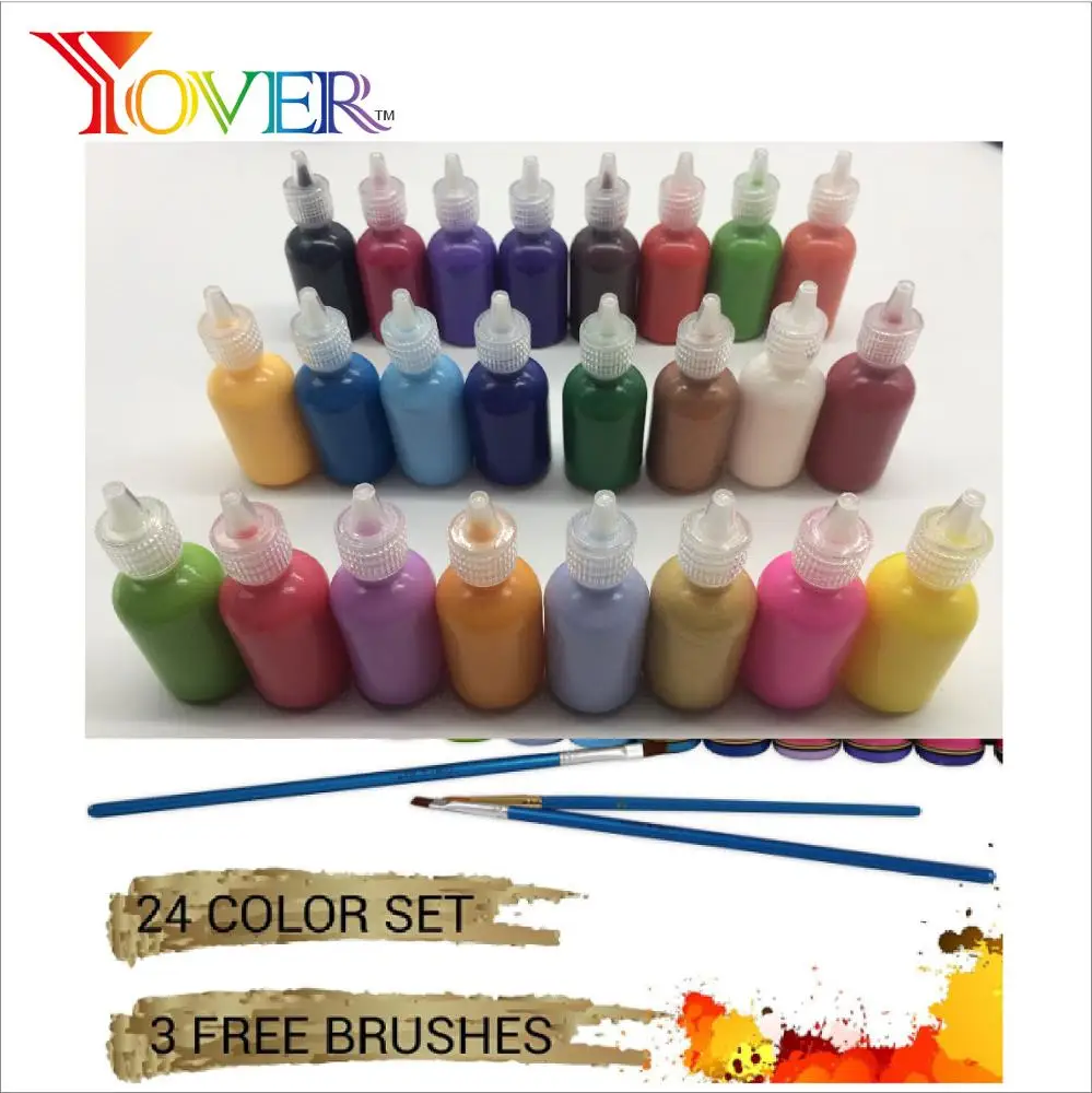 Premium Quality 24pcs 29ml 3D Fabric Paint Set