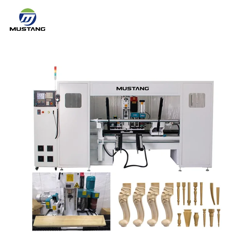 MT1220 Auto Feeding 4 axis ATC CNC Wood Lathe Automatic CNC Wood Turning Baseball Bat Making Machine