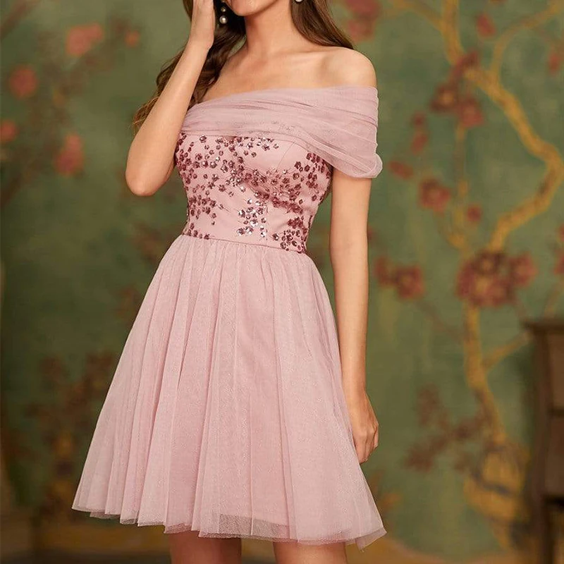 Новое модное вечернее платье без бретелек с марлевым помпоном для принцессы, танго, подружки невесты, свадебное платье