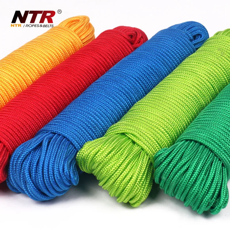 Outdoor amusement clothesline camping tent polyester braided rope