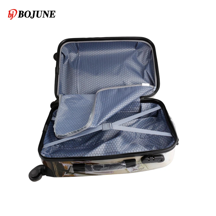 Pc Trolley Travel Luggage Wheeled Abs Pc Suitcase Eiffel Tower car/tower printed luggage