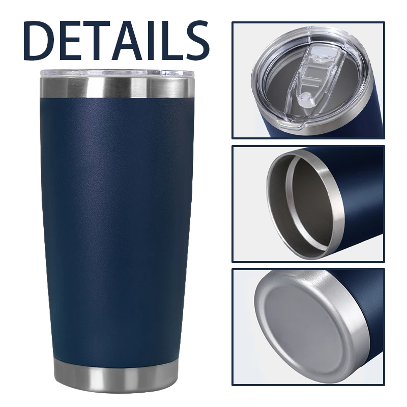 Factory Sale 20oz Matte White Classic Insulated Coffee Tumbler Mugs With Magnetic Straw Lid Keep Cold &Hot Wine Beer Cup Tumbler