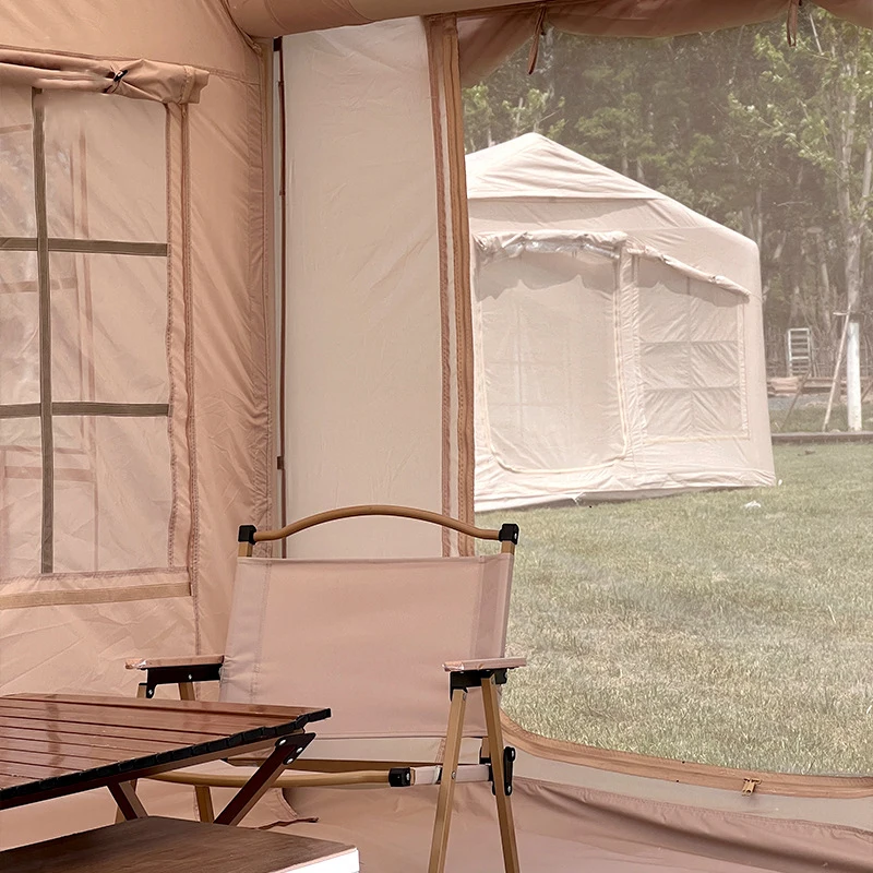 inflatable tent for 4-6 people party roof  window beige oho top for kids projection cinema screen