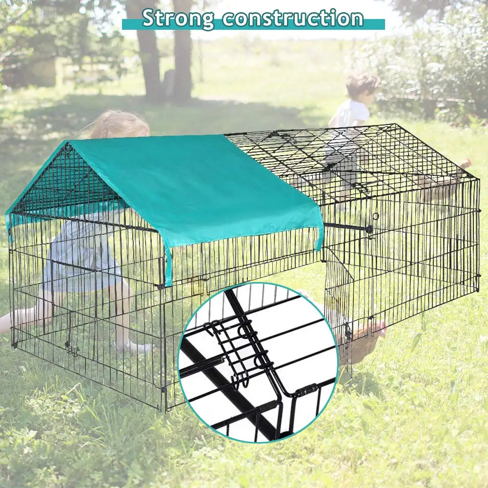 Metal Wire Outdoor Portable Chicken Coop Cages Playpen Commercial Chicken Coop With Chicken Coop Covers Sunshade