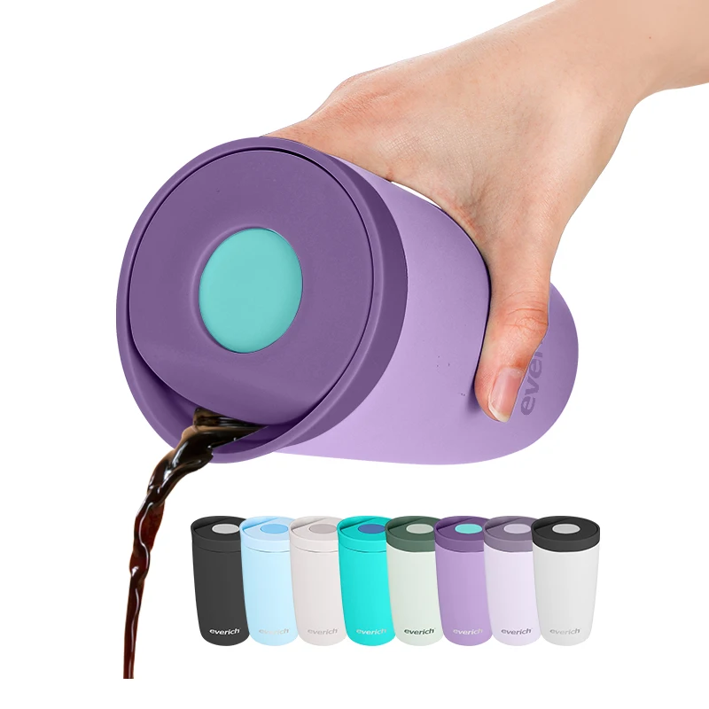 Wholesale Lightweight Wide Mouth Coffee Cups  Easy to Travel and Carry Stainless Steel Water Bottle with Push Button Lid