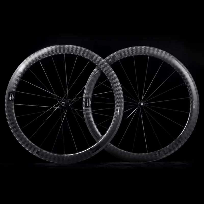 2020 New T800 Carbon Wheelset 50mm tubular Surface Center Lock Road Bike Clincher 12k twill Carbon Bicycle Wheels of factory