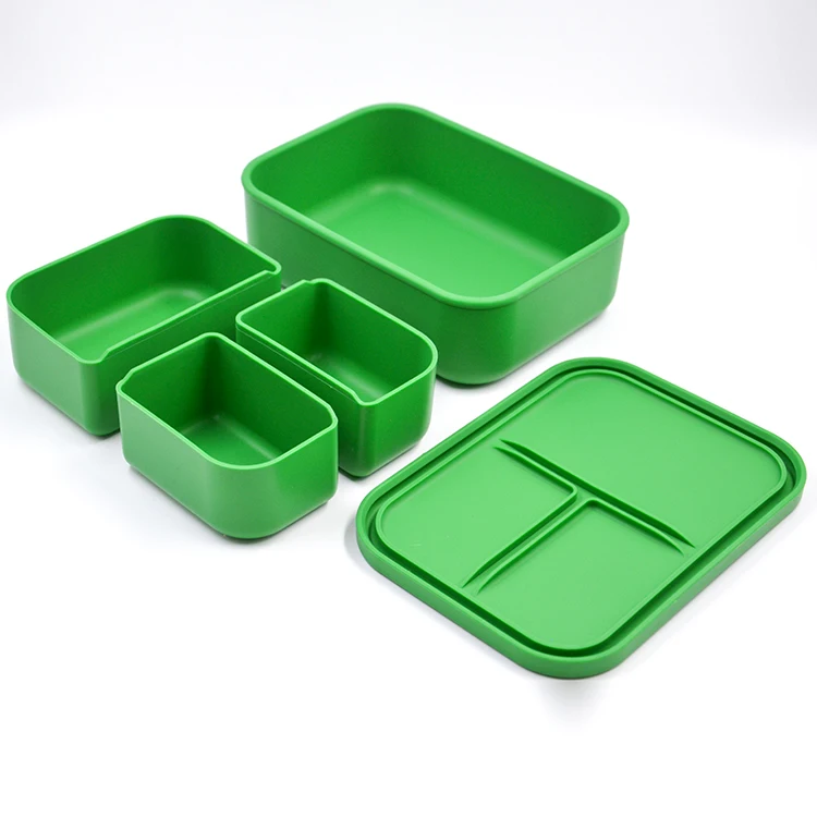 Silicone Reusable Food Meal Prep Storage Container 3 Compartment Fruit Silicone Preservation Kids Lunch Box Food Storage Silicon