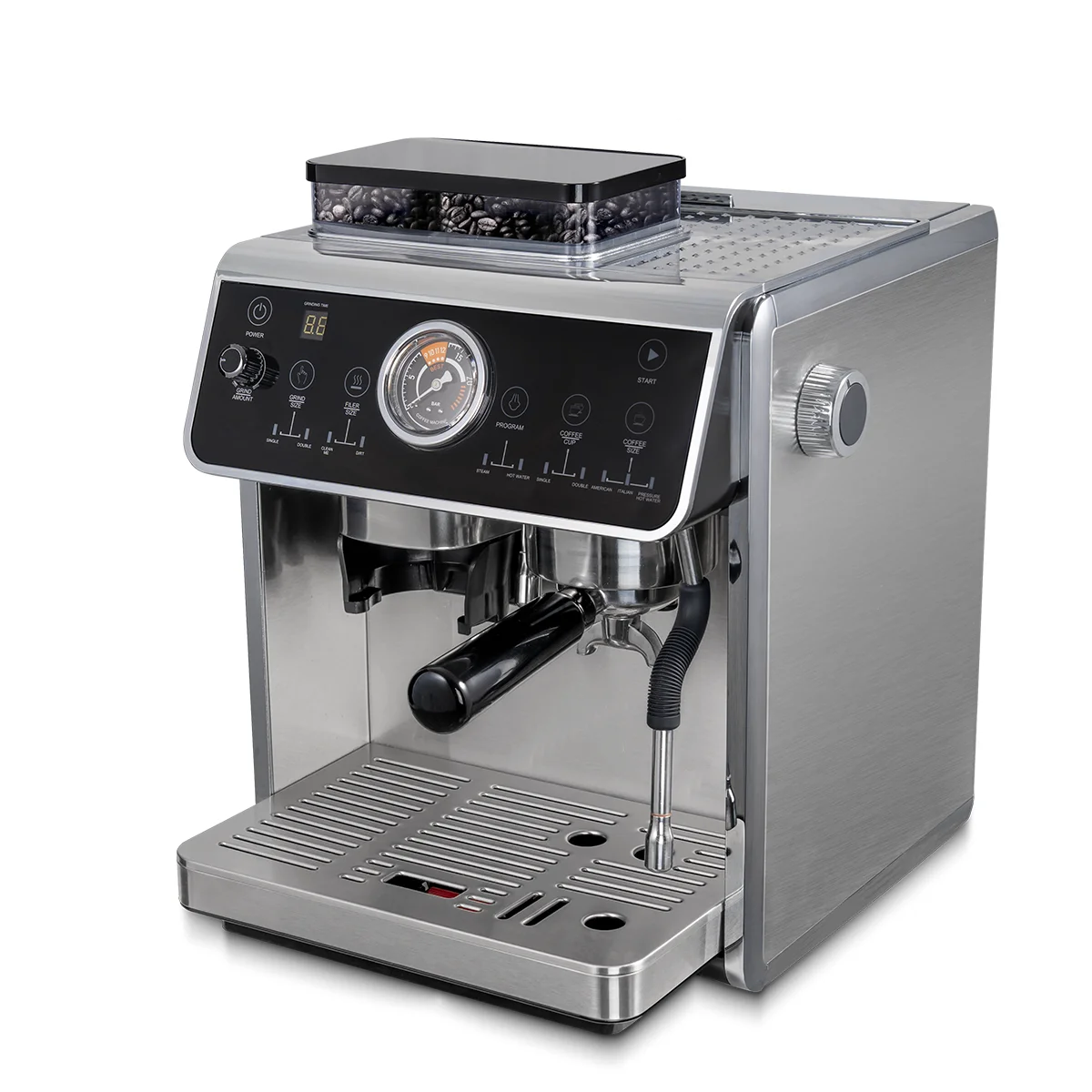 Commercial Household coffee machine Multi-function Coffee maker semi-automatic Espresso Machines With Grinder