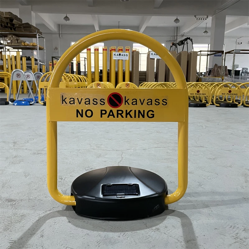Waterproof Intelegent Yellow Electric Personal lockable Automatic Car Solar Powered Parking lot Barrier  Lock with Solar Pannel