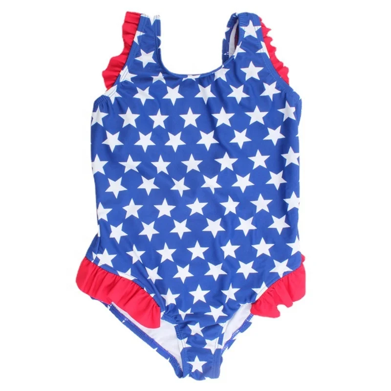 Wholesale Baby swimsuit American Independence Day clothes children American flag swimsuits 1 2 3 4 5 years old baby swimming