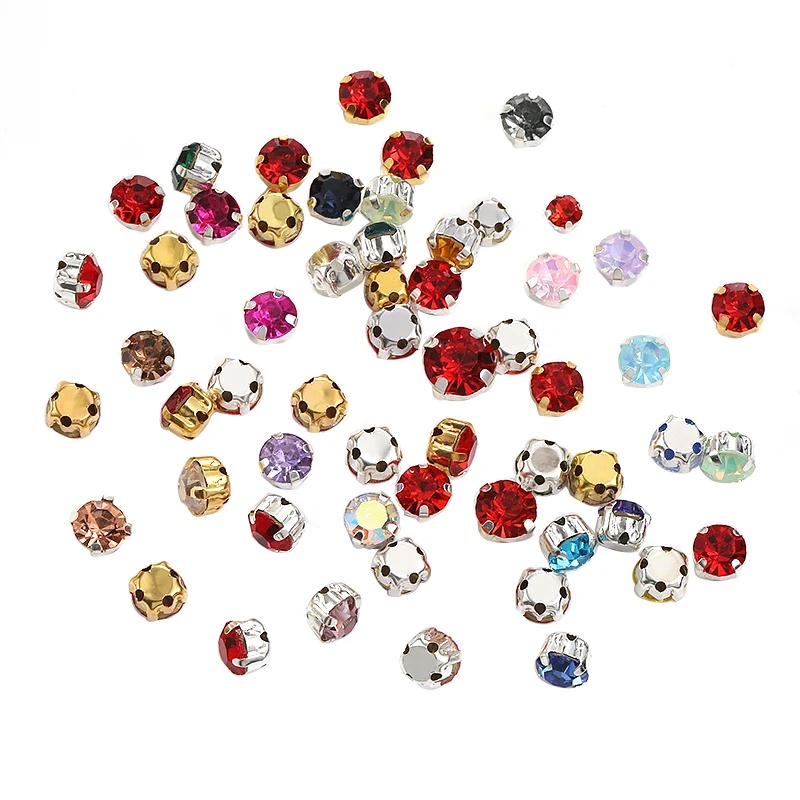 Xichaun SS16-SS40 Round Shape Glass Crystal Setting Sew On Rhinestones With Claws Many Colors DIY Accessories