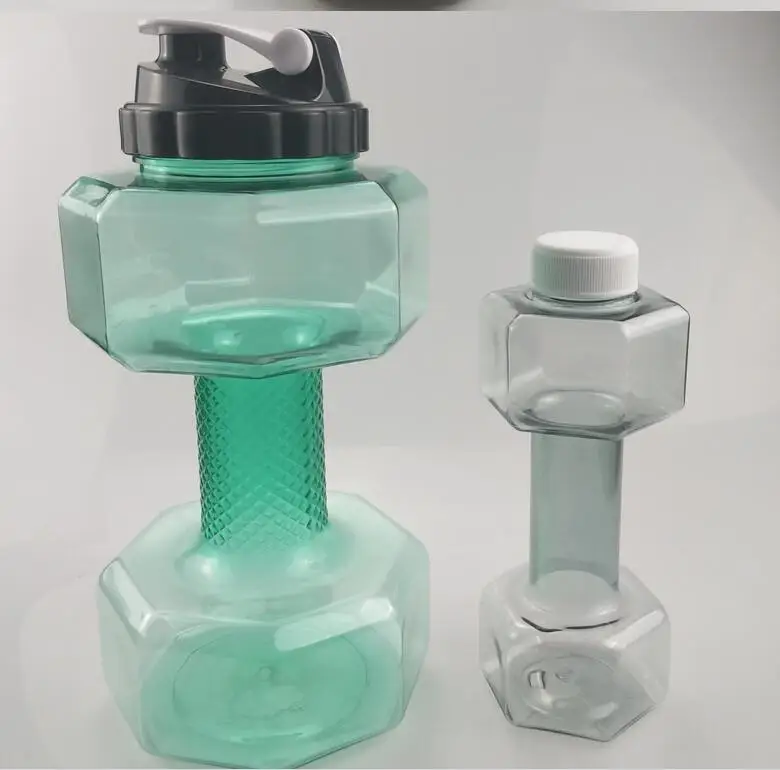 BPA free food grade plastic 2.2L Multi-function dumbbell plastic water cup
