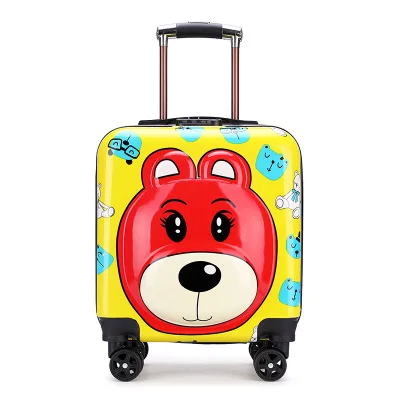 Free Sample Haslor ABS+PC Kids Travel Luggage Customized Cartoon Logo Colorful Kids Baby Travel Suitcase Luggage Free Sample