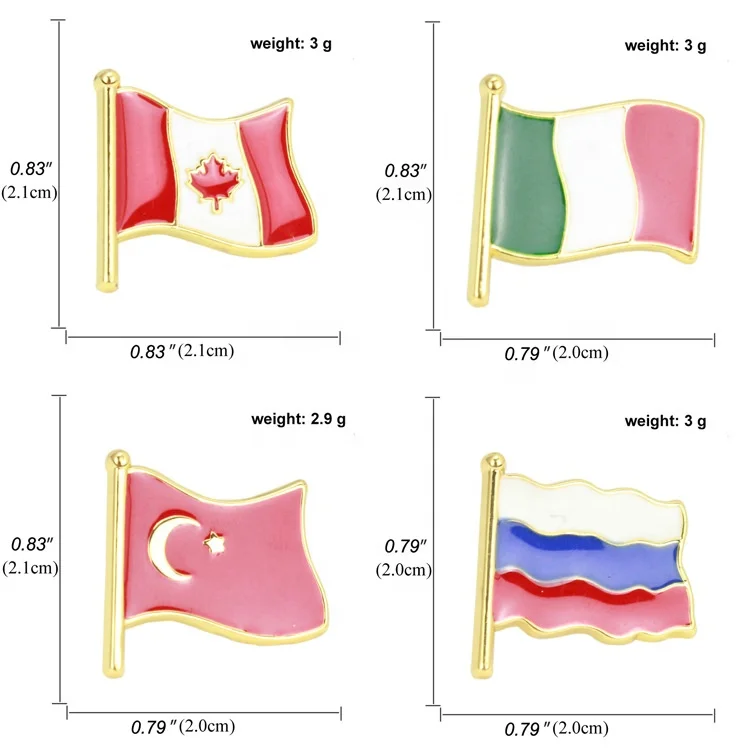 Italy Country Flag Enamel Pin In Stock National Metal Crafts Lapel Brooch Pins Tourist Travel Souvenir Event Promotional Gift