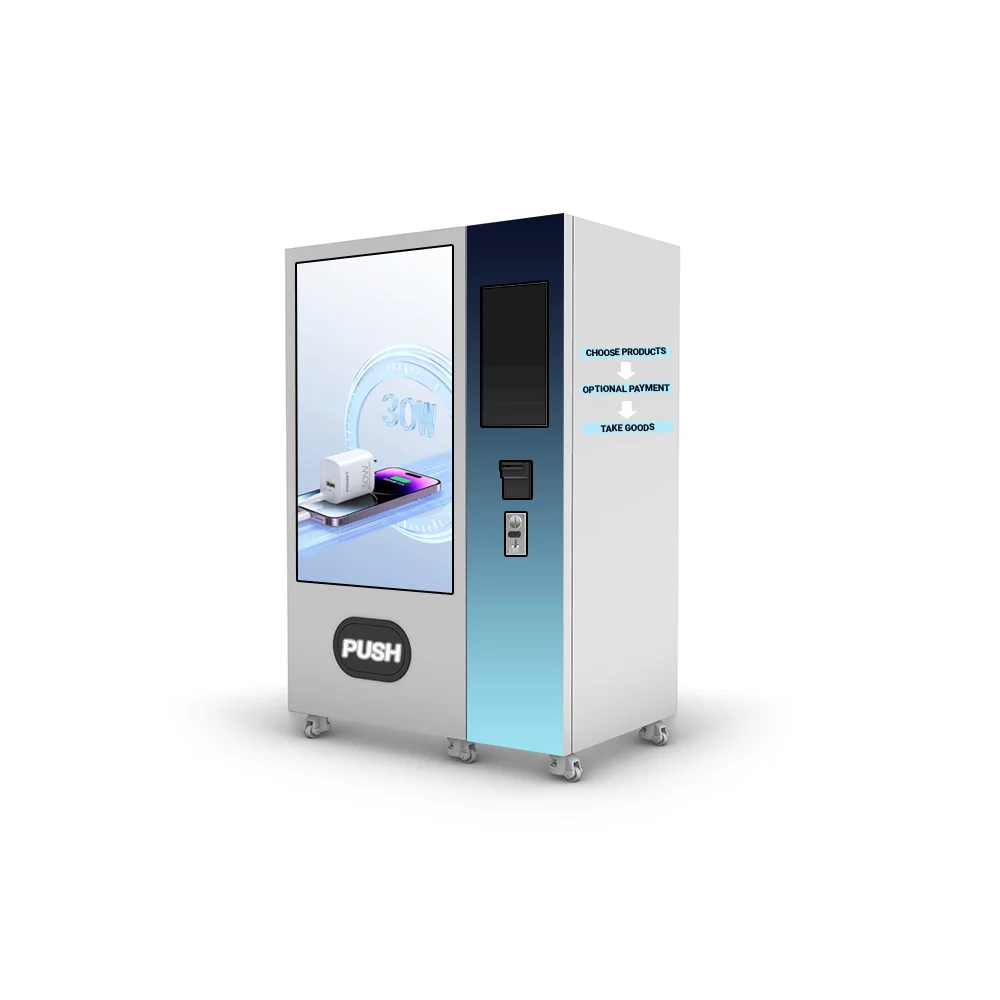 Hot Selling Customized Coin-Operated/Credit Card Cell Phone Accessories Touch Vending Machine for Phone Charger Power Bank