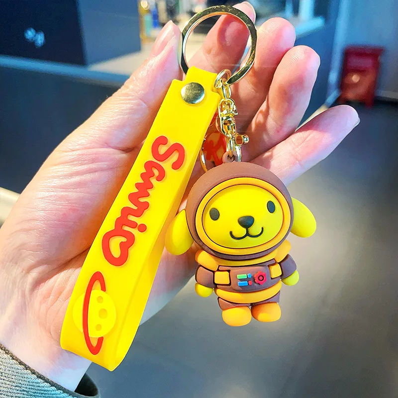 Small Gift Cartoon Sanrio Keychain Girl Toy Doll Bag Decoration Pendant Astronaut Keychain Car Key Decoration Rubber Keychain