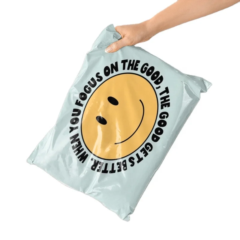 
Smile Face Personal Recycled Durable Polythene Mailing Poly Bags Envelopes Plastic Packaging Delivery Mailing 