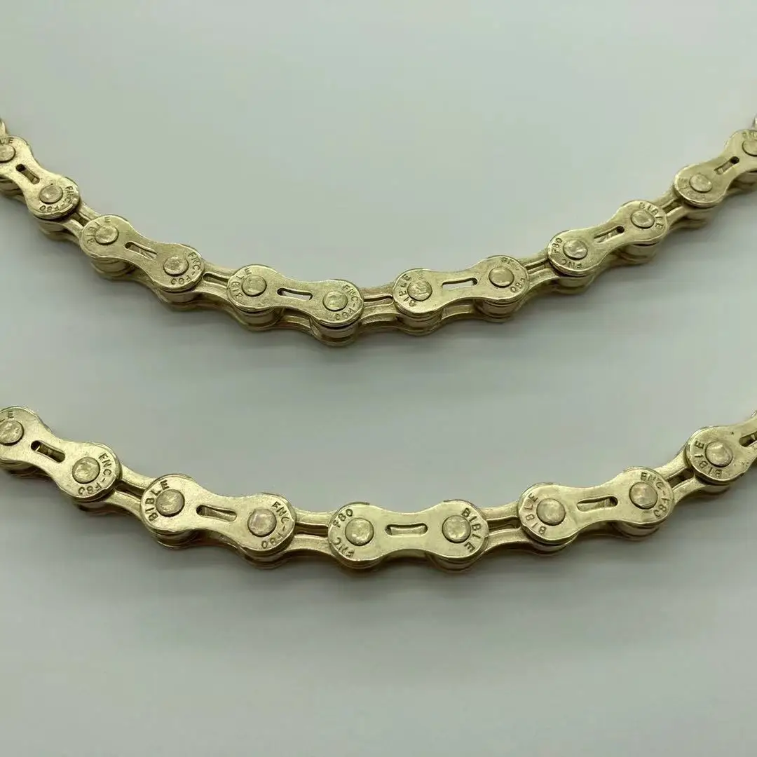 FNC Ultra-light stainless steel bicycle chain 8 speed bicycle chain gold hollow
