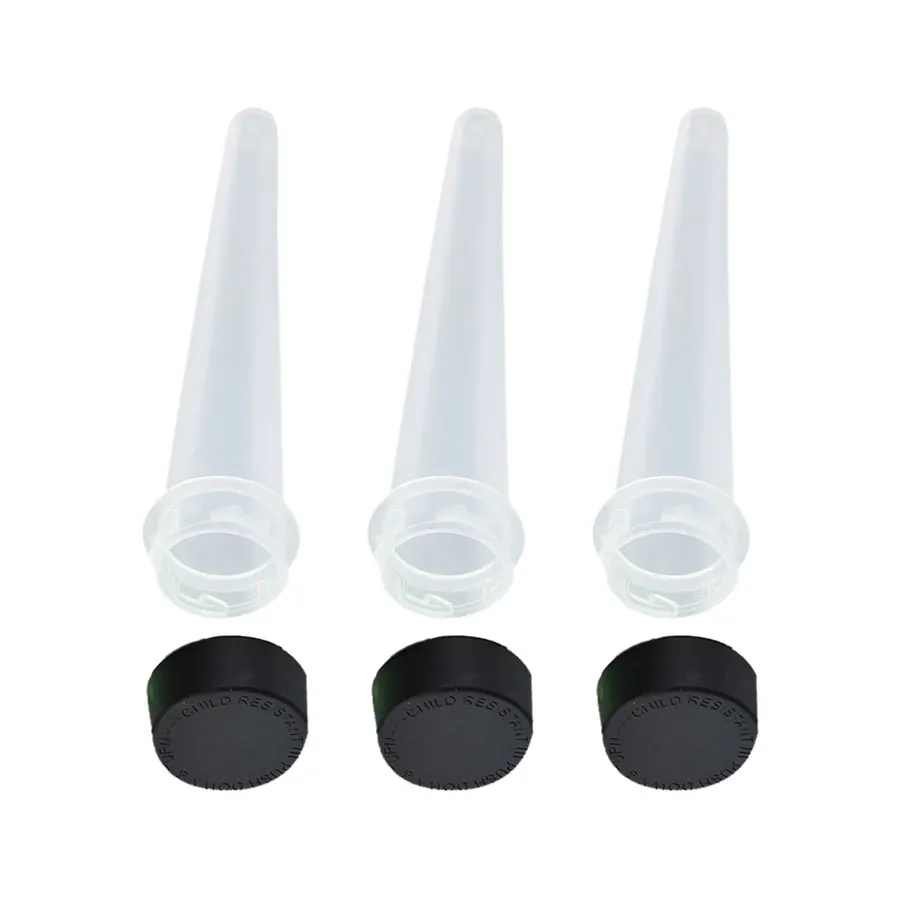 6DR 13DR 19DR 30DR 60DR Solid Color Plastic PP Sharp End herb J Tubes With  Screw Cap