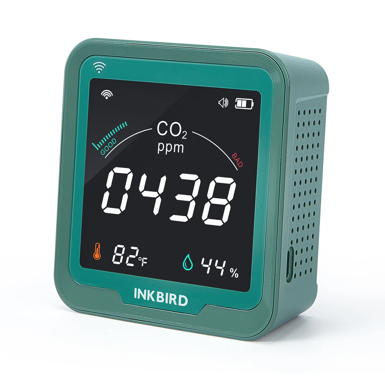 WiFi CO2 Detector INKBIRD Wireless Air Quality Monitor Detects Carbon Dioxide Temperature Humidity IOT NDIR Sensor
