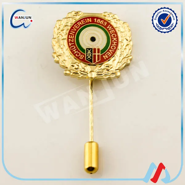 Manufacturer Direct Sale custom long decorative push brooch needle badge lapel pin