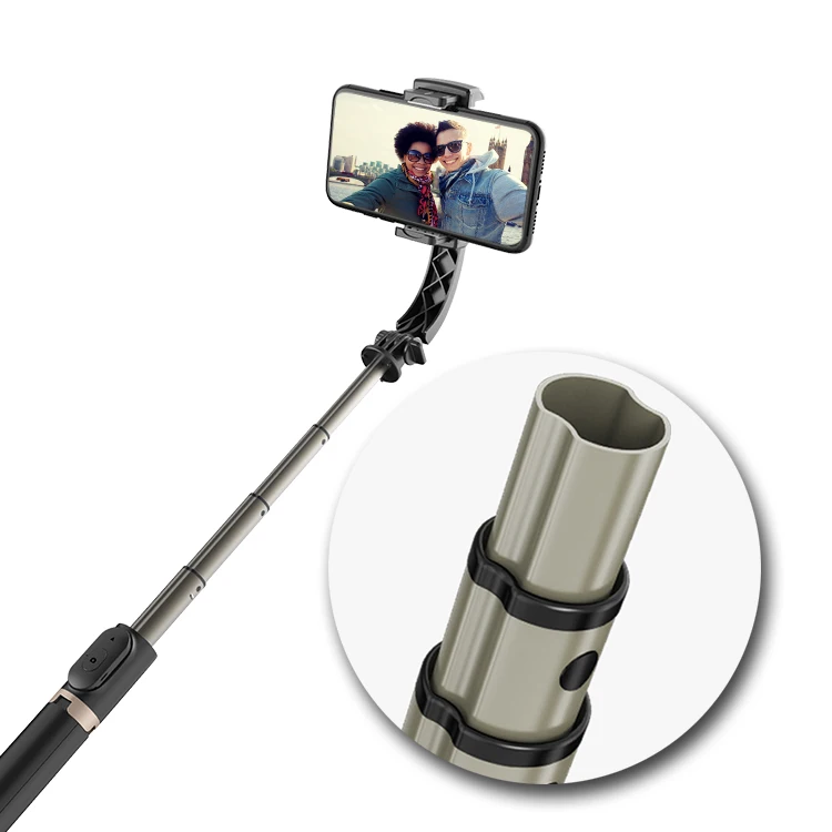 Q08 1 Axis Gimbal Tripod Wireless Remote Anti Shake Smart Monopod Tripod Stand Flexible Palos Selfie Stick With Remote Control