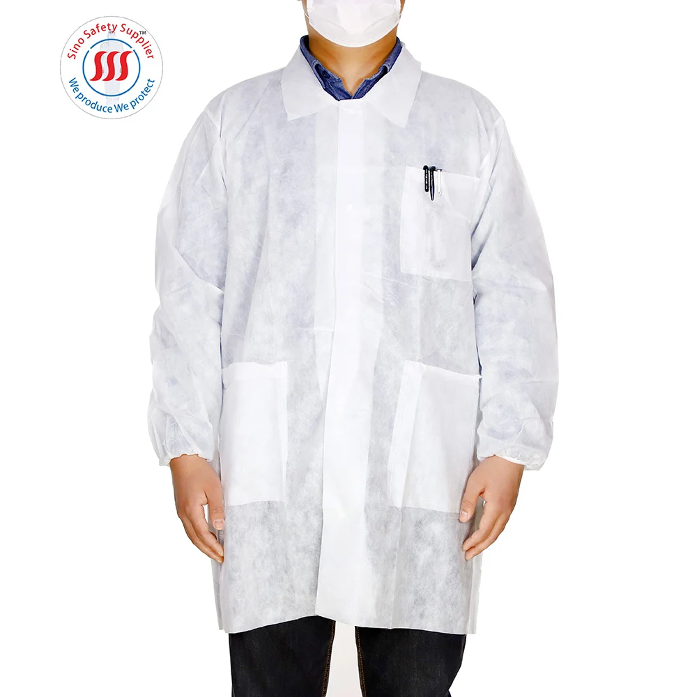 Disposable Medical PP Non Woven cleaning  Laboratory Coat Uniform For Hospital  Doctors