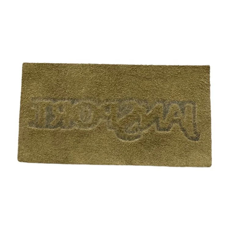 Faux Leather Sew On Labels Custom Heat Press Brand Name Logo Soft Suede Patches for Clothing and Hats and Bags