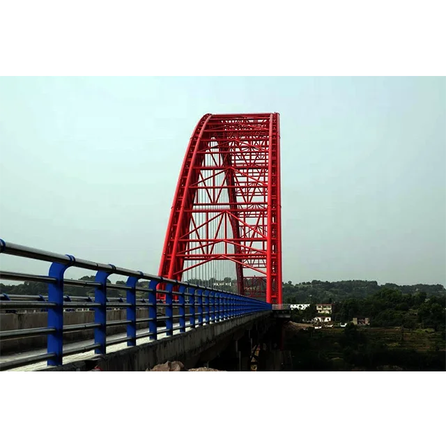 Prefab Steel Tubular Truss Arch Bridge Half Though Concrete Filled