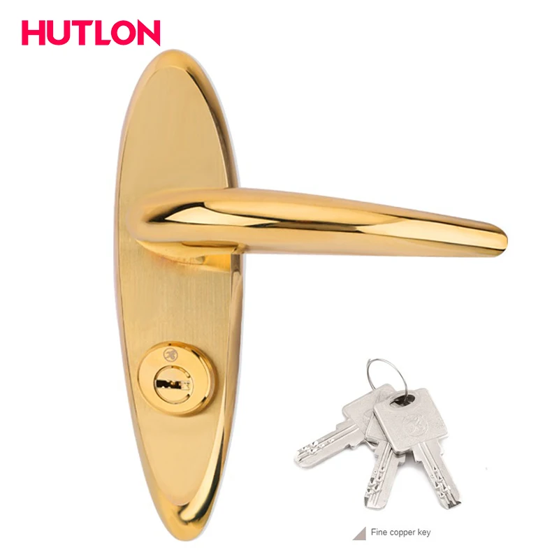 Завод HUTLON, оптовая продажа, дверной замок из нержавеющей стали и дверная ручка, блокировочная панель с цилиндрами замка