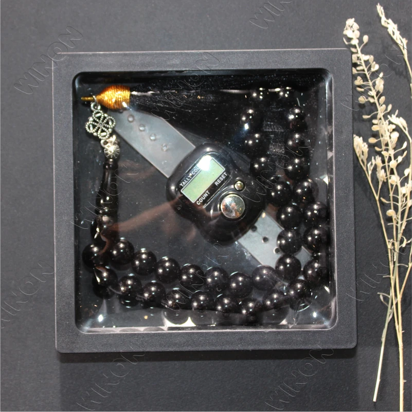 Muslim Tasbihs Set 10mm 33 Rosary Glass Finger Counter Ring Mini Electronic Counter for Religion Eid Ramadan Gift islamic gifts