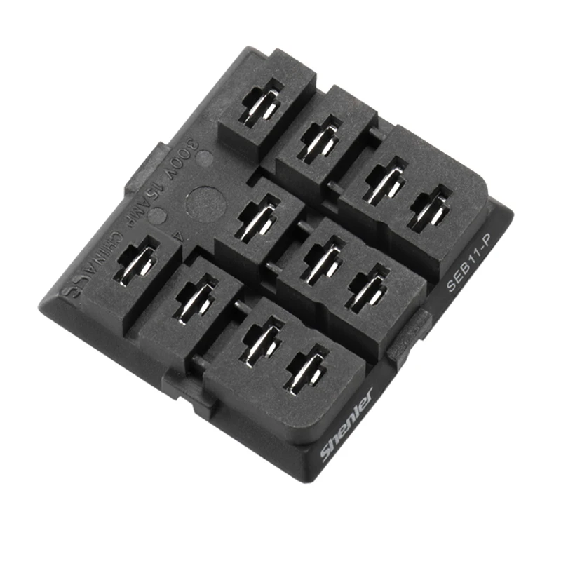 Shenler SEB11-P Hot product industry PA66 universal PCB hybrid socket solenoid relay dc auxiliary relay dc 110-220 50hz 8pins
