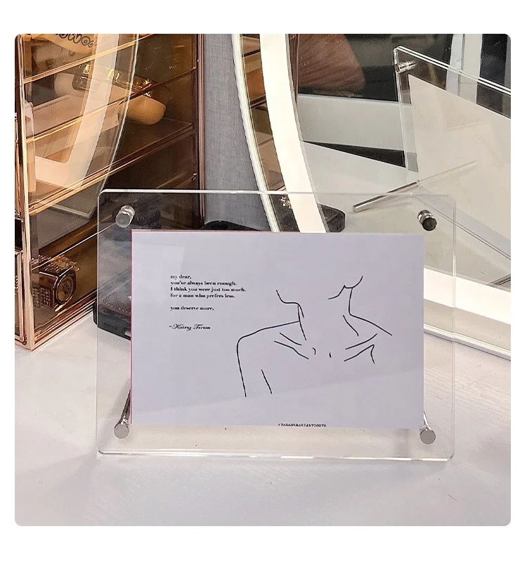 Acrylic photo frame table 6-inch postcard photo display A4 poster frame double-sided transparent 7810 wall hanging ins