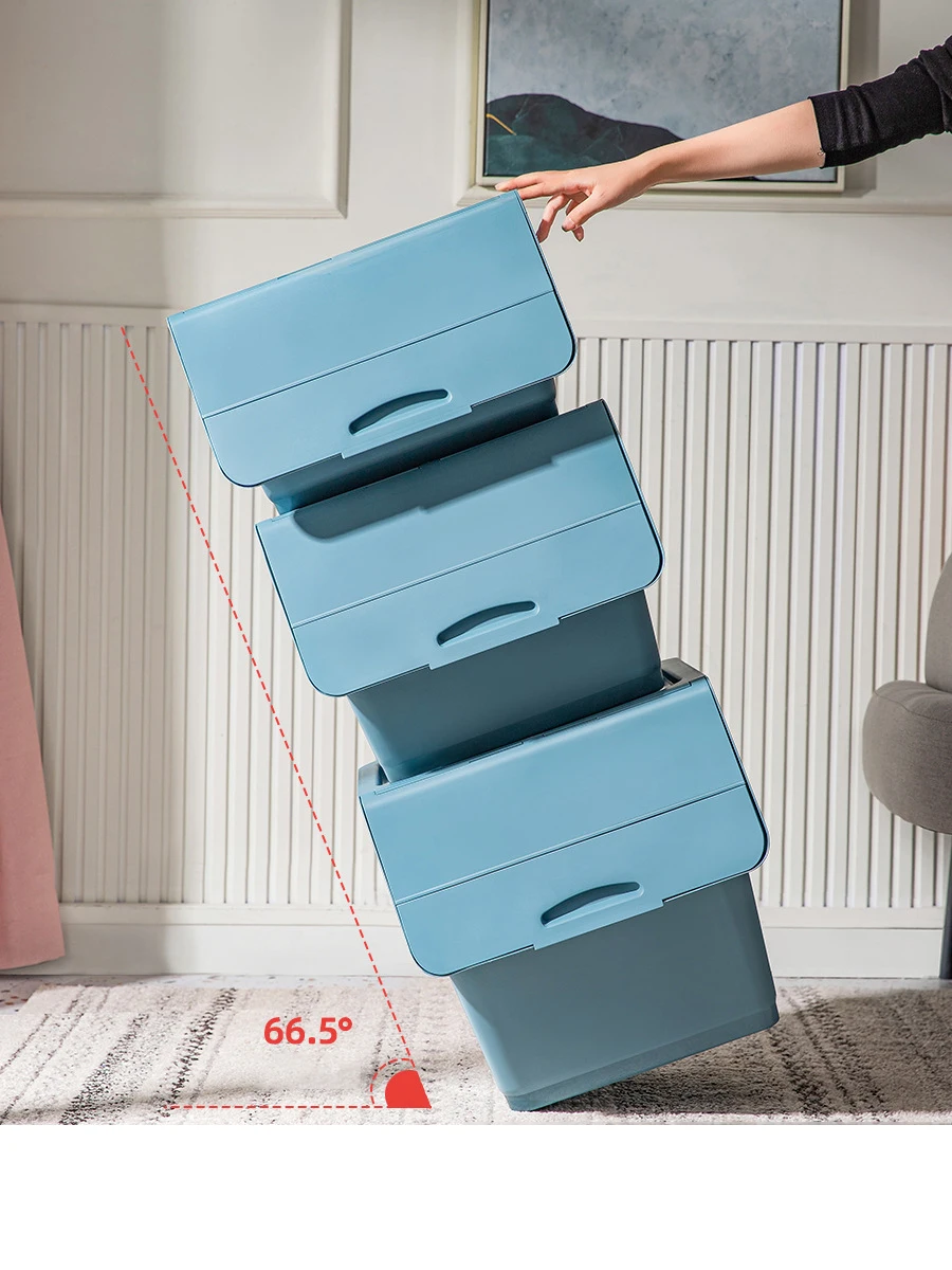Safe Odorless Large Capacity Front Opening Stackable Baby Room Children Toys Set Storage Box